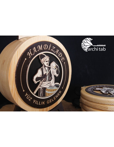 Wooden tip box for Cafe Restaurant and Hotel logo - Architab.Net