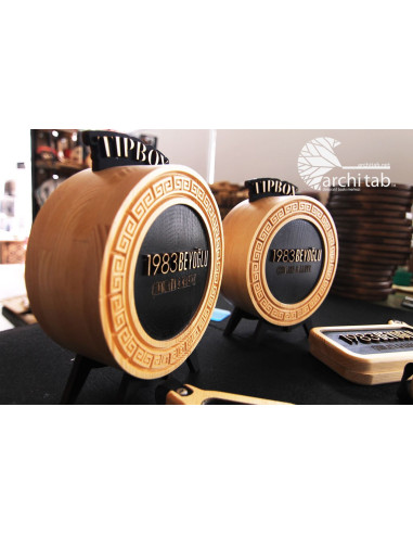 Wooden tip box for Cafe Restaurant and Hotel logo - Architab.Net
