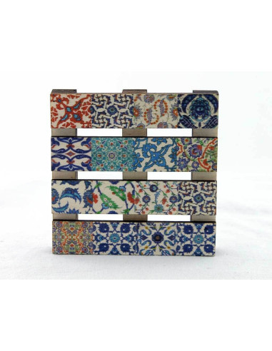 Tile patterned patchwork coaster