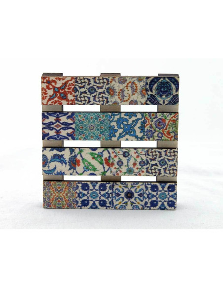 Tile patterned patchwork coaster