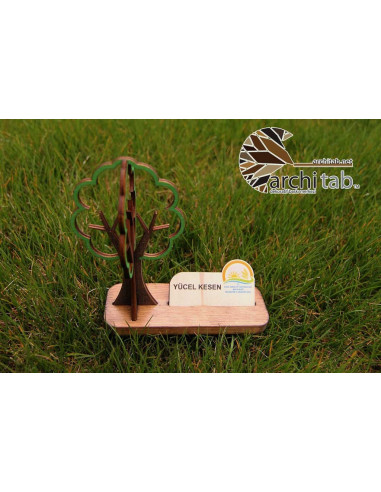 Natural wooden table name holder with three-dimensional tree design Nameplate prices