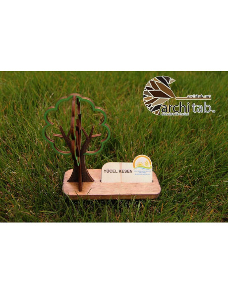 Natural wooden table name holder with three-dimensional tree design Nameplate prices
