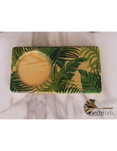Green leaf tea and coffee flipchart - Wooden Coasters