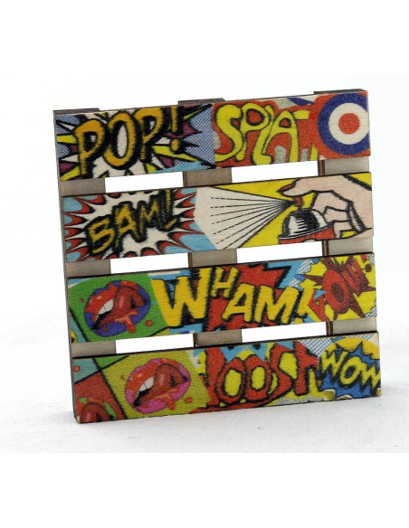 Pow bam popart mini palet bardak altlığı