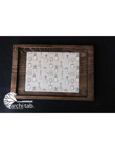 Flowerpot and flower-patterned natural wooden tray models are here. buy.