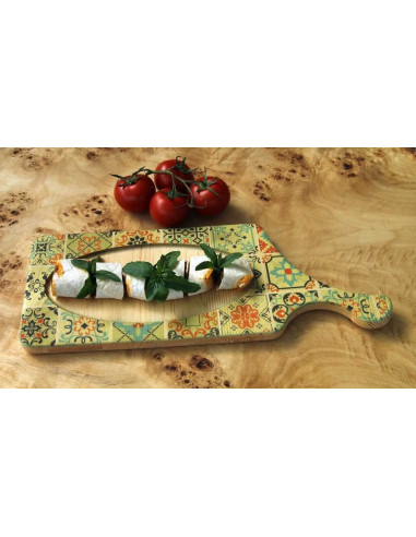 Natural wood serving plates with patchwork design |Architab.Net