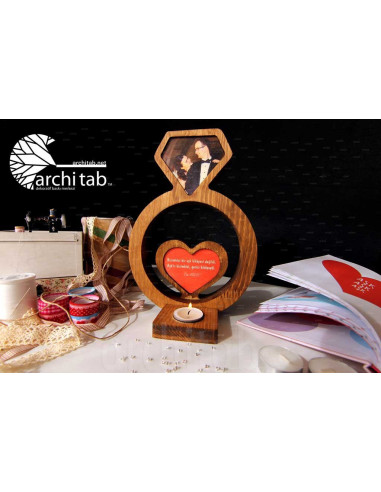 resimli kalpli sevgililer günü hediyesi mumluk