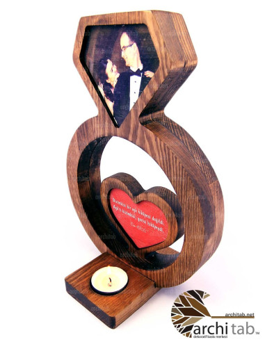 doğal ahşap mumluk