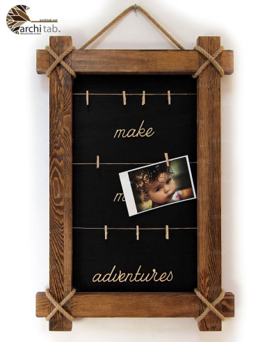 Very stylish commemorative board with Tumbled Wood, Rope and Wooden Pegs