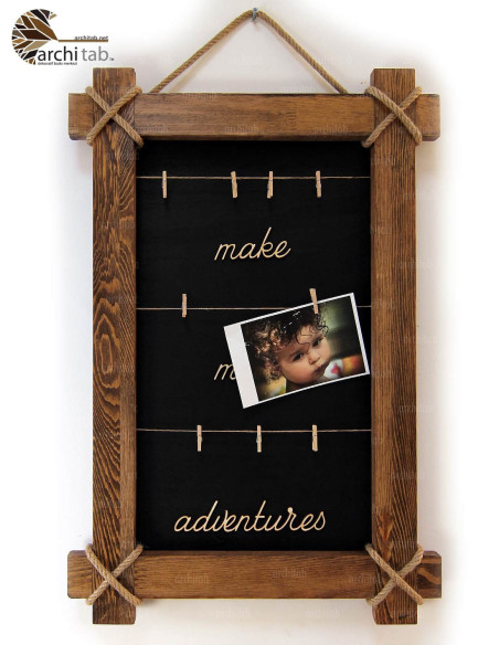 Very stylish commemorative board with Tumbled Wood, Rope and Wooden Pegs