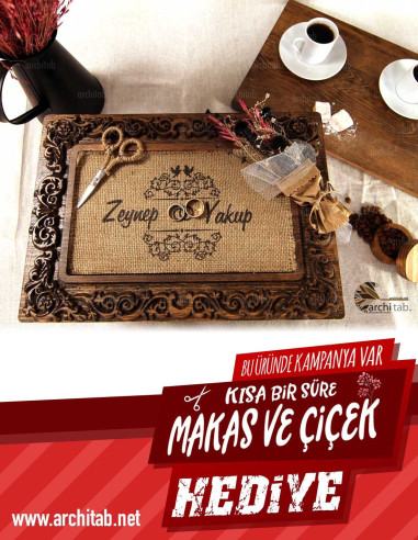Carved from natural wood, decorative engagement and ring tray model