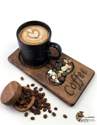 Here are the types of dark aged wooden coffee plates. Architab.Net