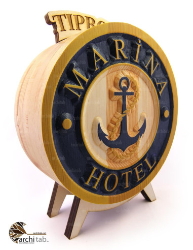 Wooden tip box for Cafe Restaurant and Hotel logo - Architab.Net