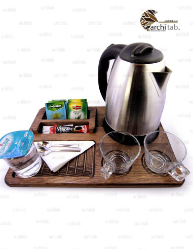 otel karşılama tepsisi ahşap