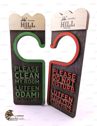 Wooden 3D Please Do Not Disturb Card For Your Hotel // Architab