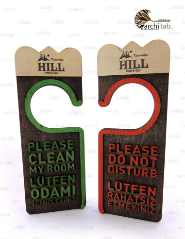 Wooden 3D Please Do Not Disturb Card For Your Hotel // Architab