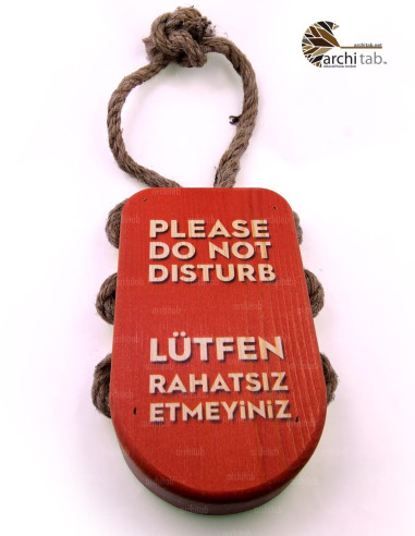 View Rope and Wooden Do Not Disturb Lettering Design