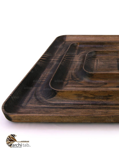 Looking for a Square Wooden Serving Plate with Compartments? Architab Workshop