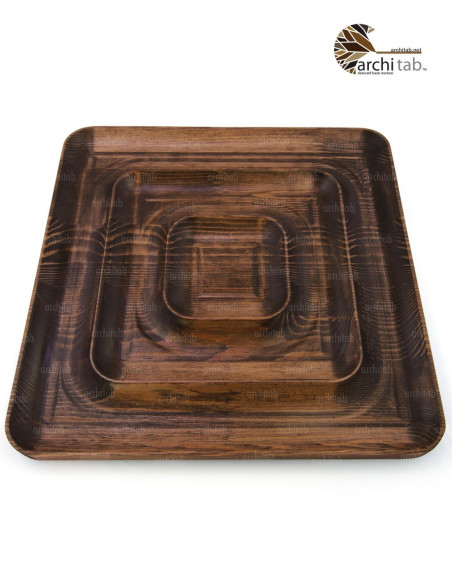 Looking for a Square Wooden Serving Plate with Compartments? Architab Workshop