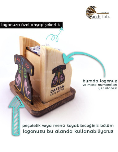 Wooden Stick Sugar Bowl Table Number and Wooden Napkin Holder Click Here