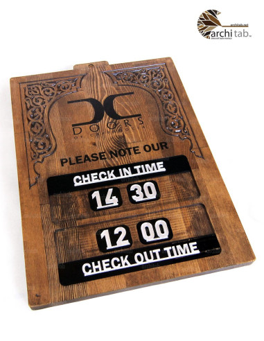 Hotel Decoration Check-in Check-out Time Table - Architab Atölye