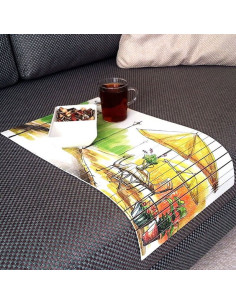 Coffee table models that are fully compatible with the style of your room with their colorful prints. 2