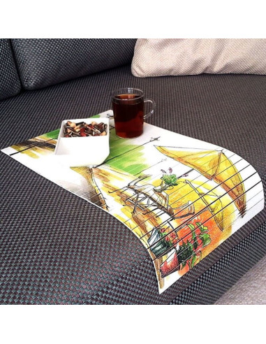 Coffee table models that are fully compatible with the style of your room with their colorful prints.