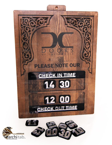 Hotel Decoration Check-in Check-out Time Table - Architab Atölye