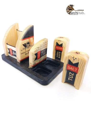 Matte Black Wooden Manage Set Wooden Spice Sets // Architab