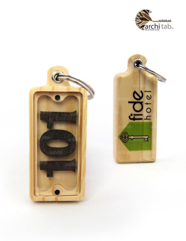 You can add difference and vitality to your hotel with a natural wooden keychain.