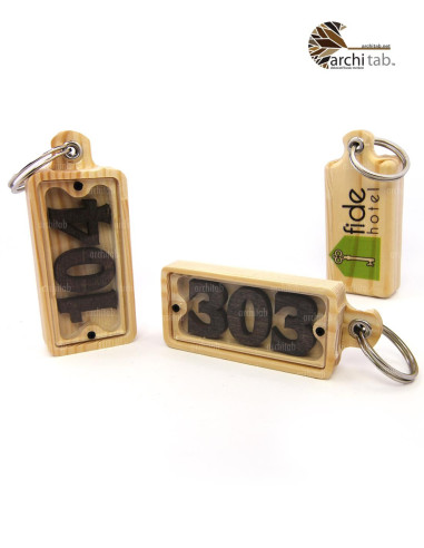 You can add difference and vitality to your hotel with a natural wooden keychain.