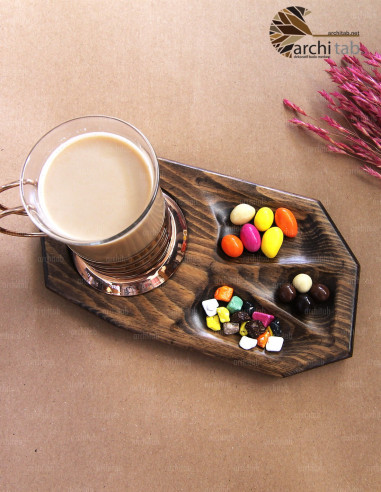 Wooden Plate Design for Catering Tea Presentation / Architab Workshop