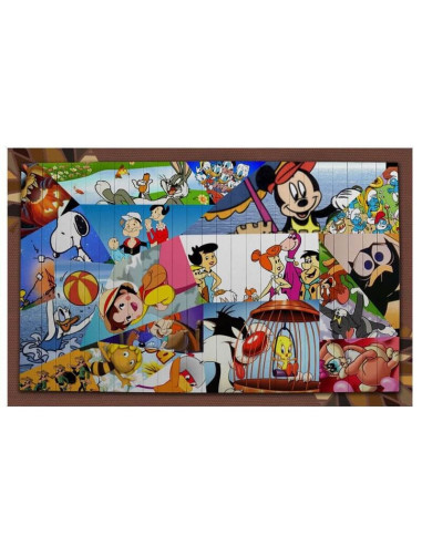 Wooden armchair decorated with cartoon characters. |‎Architab