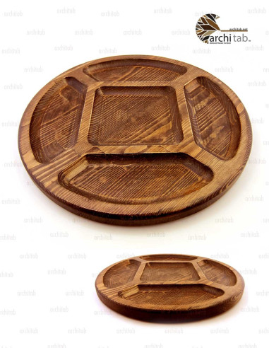 Are you looking for a wooden snack dish model with compartments? Architab Workshop