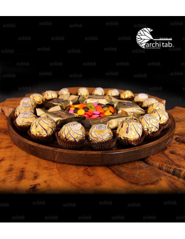 Round Design and Divided Natural Wood Serving Plate - Architab -