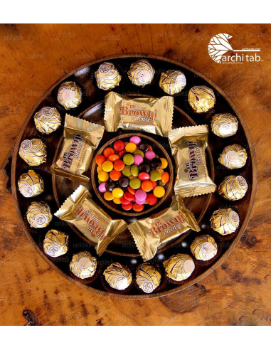 Round Design and Divided Natural Wood Serving Plate - Architab -