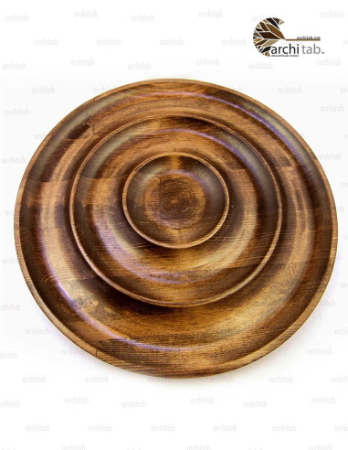 Round Design and Divided Natural Wood Serving Plate - Architab -