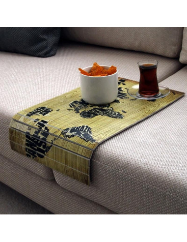 World map printed wooden sofa table - Nesting coffee table models