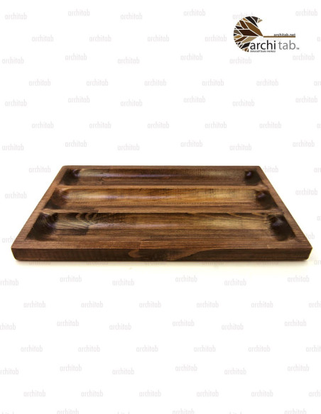 Wooden Plate Three Lines Snack Wooden Serving