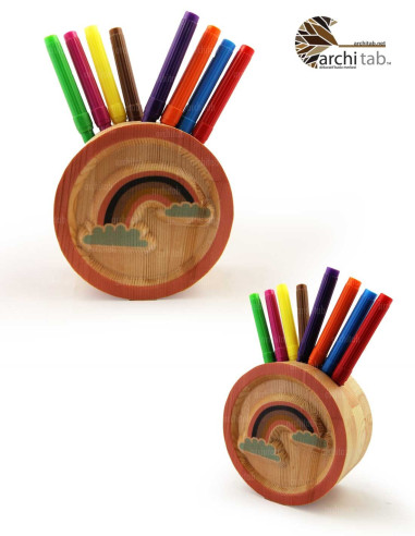 Wooden Desk Pen Holder - Architab Atölye