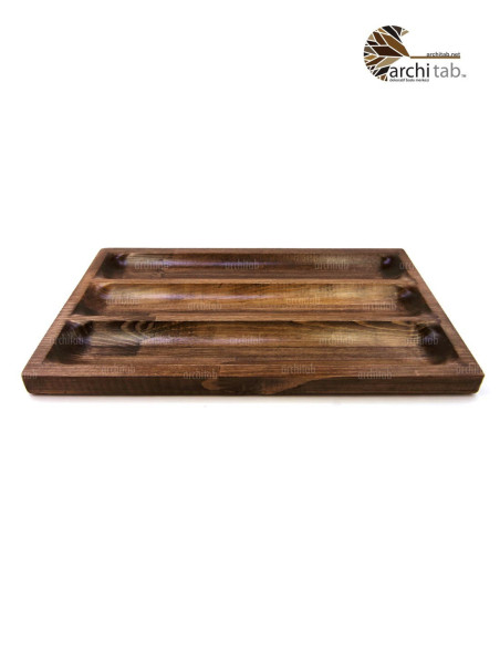 Wooden Plate Three Lines Snack Wooden Serving