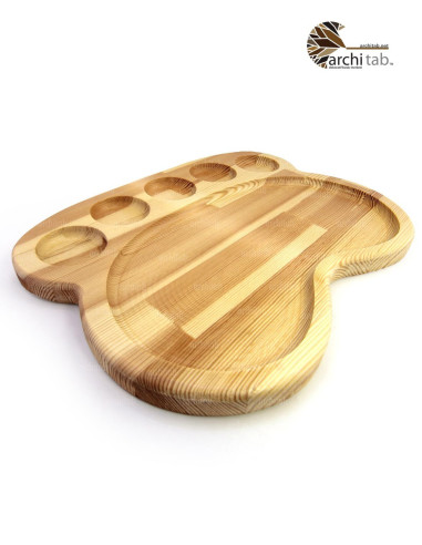 Natural wood oval single wooden breakfast serving plate | Architab