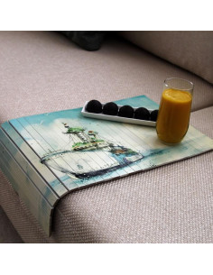 Decorative and stylish armchair with ship pattern. Nesting table prices.