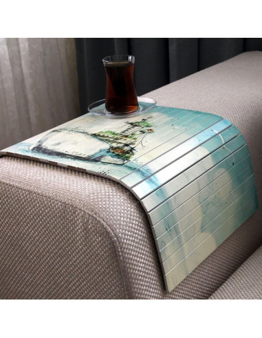 Decorative and stylish armchair with ship pattern. Nesting table prices.