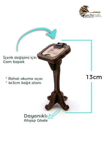 Decorative wooden open buffet note holder and name holder - Architab Atölye