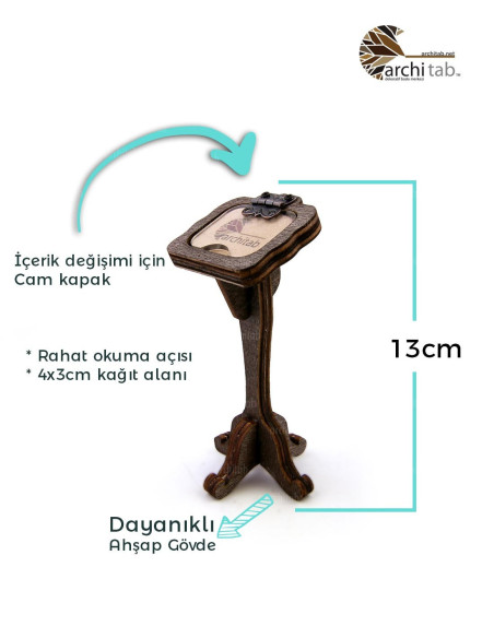 Decorative wooden open buffet note holder and name holder - Architab Atölye