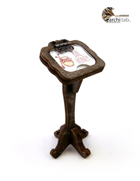 Decorative wooden open buffet note holder and name holder - Architab Atölye