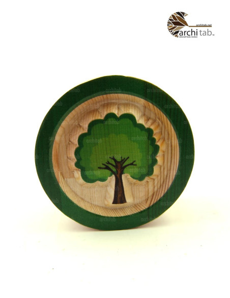 Check out the tree-themed wooden carved pen holder model - Architab Atölye