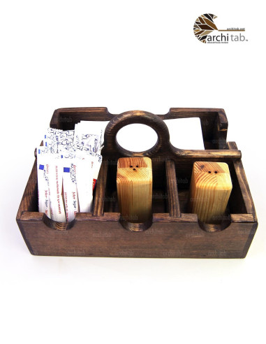 ahşap baharatlık peçetelik