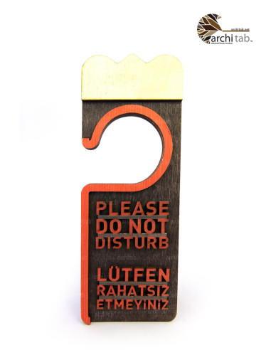 Wooden 3D Please Do Not Disturb Card For Your Hotel // Architab